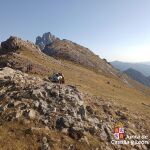 Momento del rescate de un joven scout en Posada de Valdeón