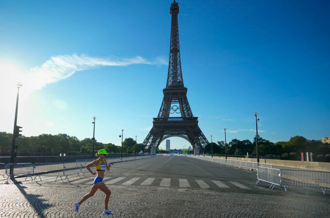 La sueca Carolina Wikstrom, en plena maratón femenina