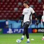 Thibaut Courtois, en el último entrenamiento antes de la final de la Supercopa de Europa