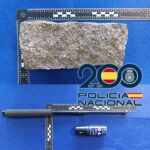 Armas incautadas por la Policía Nacional durante la pelea