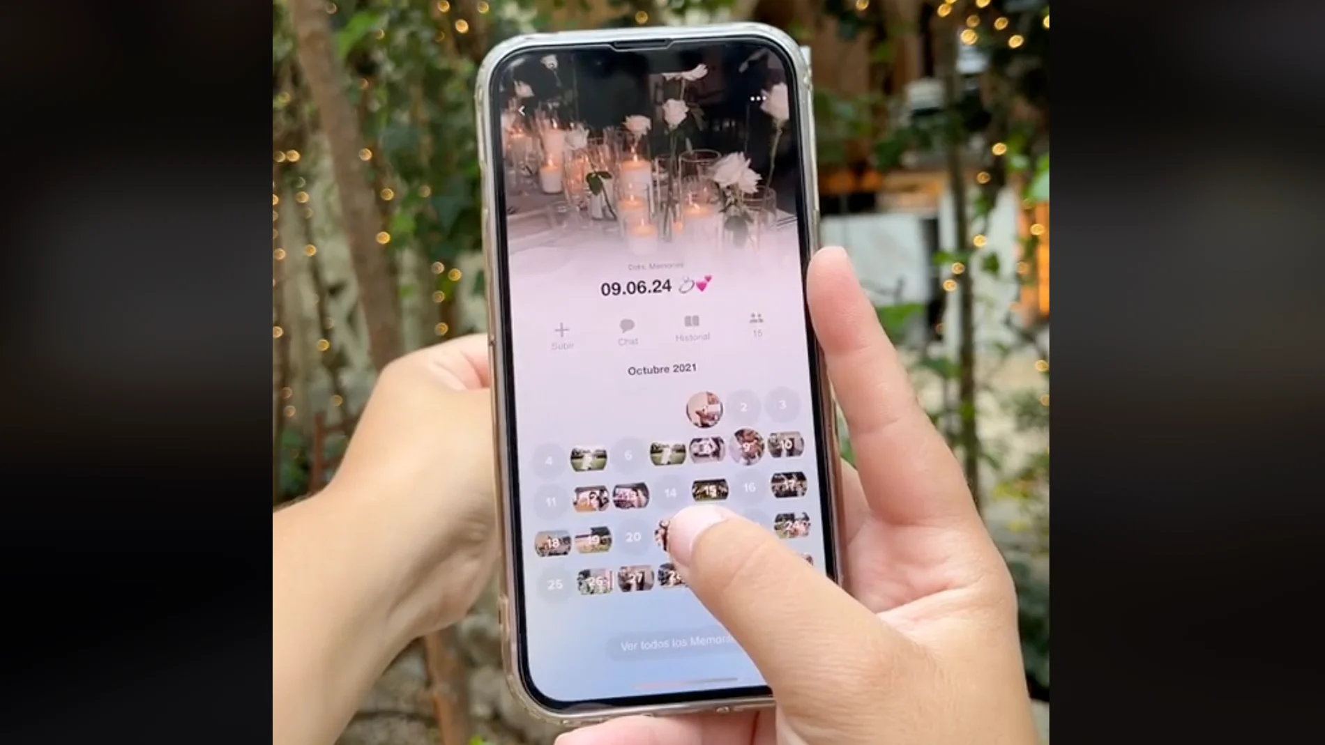 Esta es una de las ideas más originales para poder recopilar todas las fotos el día de tu boda