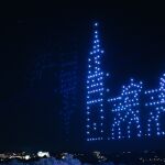 224 drones iluminan el cielo de Toledo en el espectáculo "30 años sobre las estrellas"