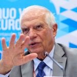 El Alto Representante de la Unión Europa para la Política Exterior, Josep Borrell, durante la inauguración de la XXIII edición del curso 'Quo Vadis Europa?', en la Universidad Internacional Menéndez Pelayo (UIMP), a 19 de agosto de 2024, en SANTANDER.