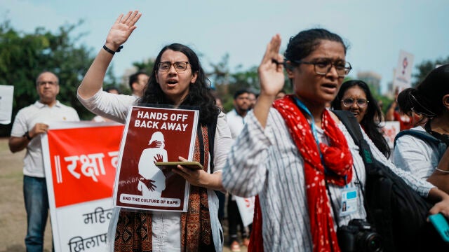 Manifestación contra una violación y un asesinato de una mujer en 2024 en Calcuta