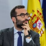 El ministros de Economía, Carlos Cuerpo durante una rueda de prensa posterior a la reunión del Consejo de Ministros.