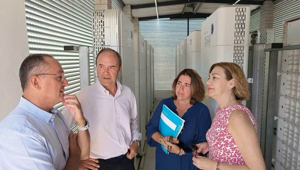 El director general de Industria Agroalimentaria, Fulgencio Pérez, en la instalación de baterías de la Bodega Hijos de Juan Gil