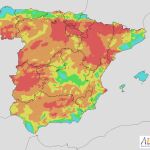 En naranja y rojo las zonas con riesgo muy alto y extremo de incendios.