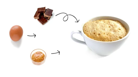 Bizcocho en una taza fácil y rápido