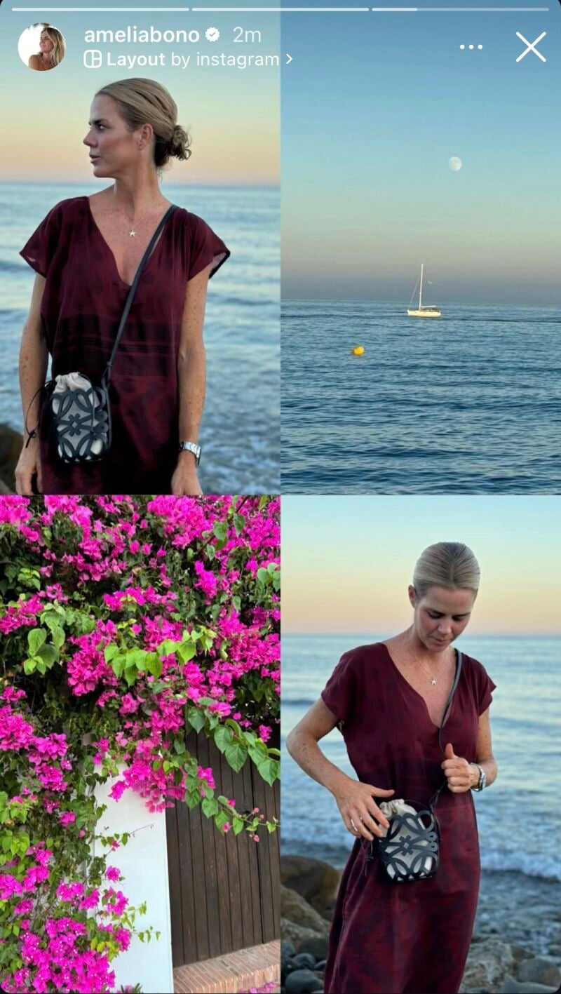 Amelia Bono disfrutando del atardecer en Marbella.