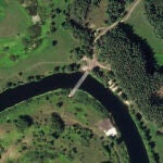 Imagen de satélite del puente de Glushkovo en la región rusa de Kursk