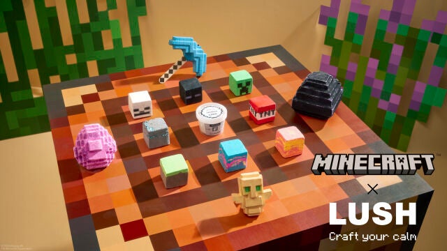 La gama de productos de la nueva colección de Lush x Minecraft