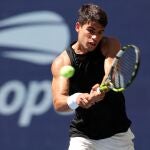 Carlos Alcaraz, en pleno entrenamiento en el US Open