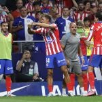 Llorente celebra el golazo que le marcó al Girona