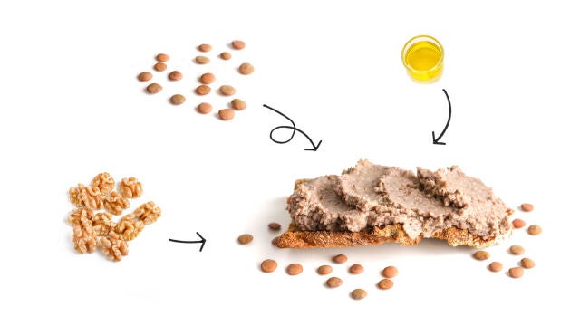 Paté vegano de lentejas y nueces