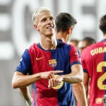 Dani Olmo celebra su gol frente al Rayo Vallecano