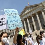 Manifestación de sanitarios contra el sistema impuesto por el ministerio para elegir las plazas de formación sanitaria especializada.