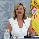 La portavoz y ministra de Educación, Pilar Alegría, durante la rueda de prensa posterior a la reunión del Consejo de Ministros