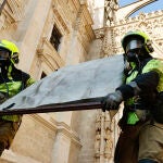 Simulacro de la UME en protección de Bienes de Interés Cultural (BIC) en Sevilla