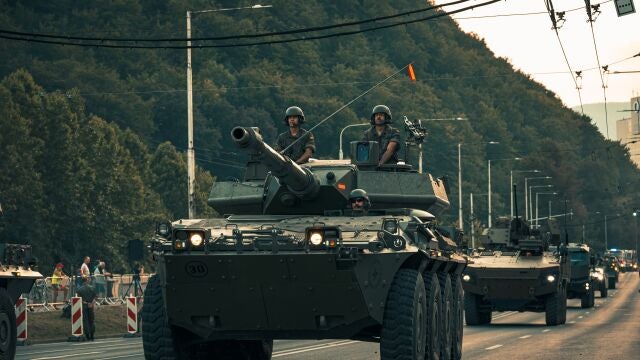 Los vehículos del contingente militar español en Eslovaquia desfilarán en uno de los días más señalados para el país