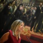 La portavoz del PP en el Senado, Alicia García, durante una rueda de prensa en el Senado, a 28 de agosto de 2024.