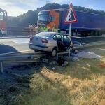 Coche en el que viajaban las dos mujeres de Avilés