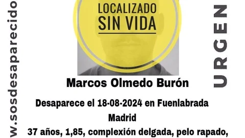 MADRID.-Sucesos.- Hallan el cadáver del desaparecido Marcos Olmedo junto a las vías del tren en Leganés