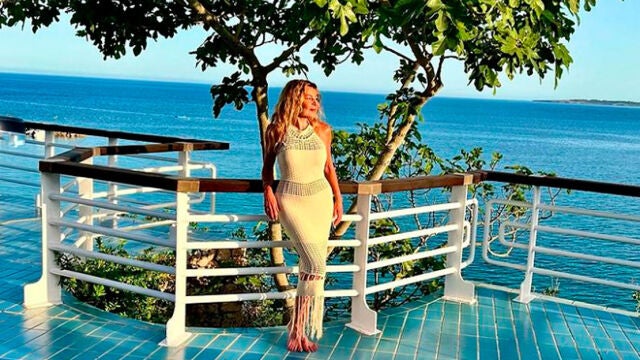 Ana Obregón en la terraza de su casa de Mallorca