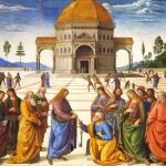 "Cristo entrega las llaves a San Pedro", Capilla Sistina del Vaticano, de Pietro Perugino