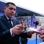 Juan Román Riquelme, en la ceremonia del Salón de la Fama en México