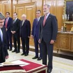 José Luis Escrivá promete su nuevo cargo ante el Rey en el Palacio de la Zarzuela