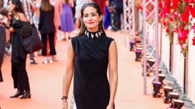 Isabel Jiménez en la alfombra roja de clausura del FesTVal de Vitoria.