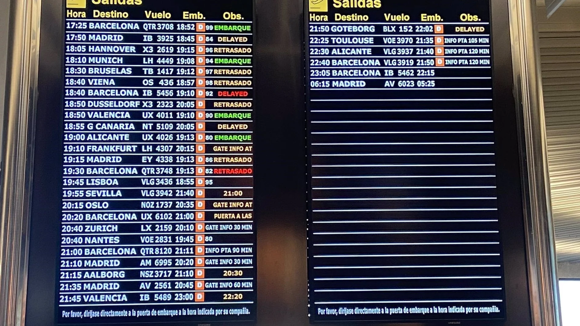 Economía.- Activan regulaciones de seguridad en aeropuertos de Baleares y Barcelona por las tormentas en el Mediterráneo