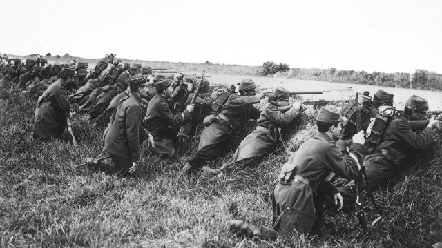 Soldados franceses en el frente de batalla de la Primera Guerra Mundial