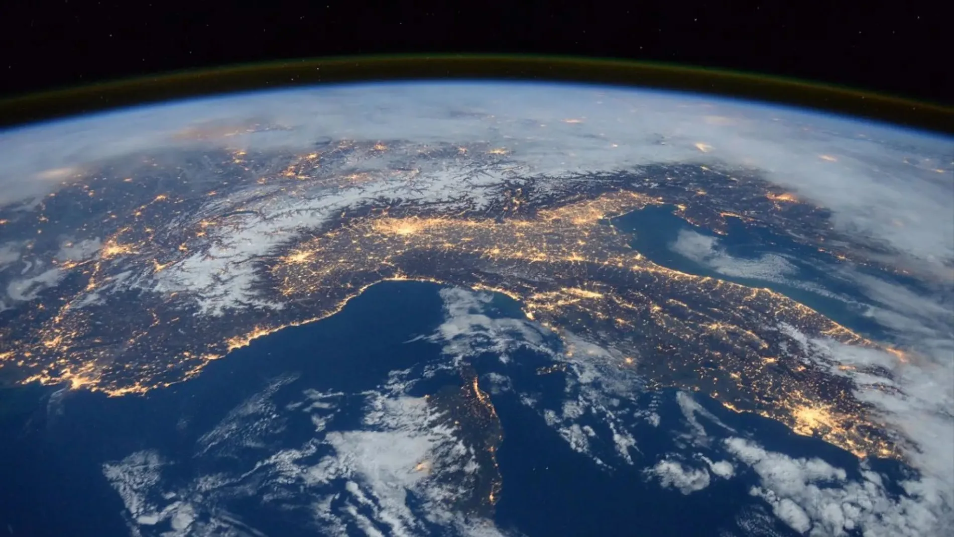 Vista desde el espacio de la Tierra.