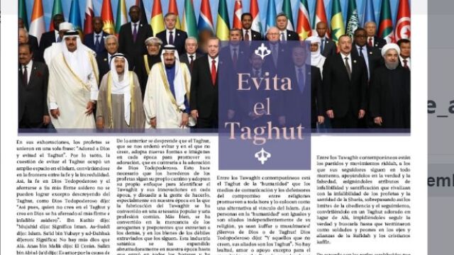 Fragmento en español del boletín del Estado Islámico