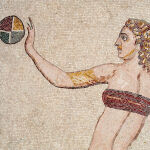 "Mujeres jugando a la pelota", mosaico de la Villa del Casale, en Sicilia