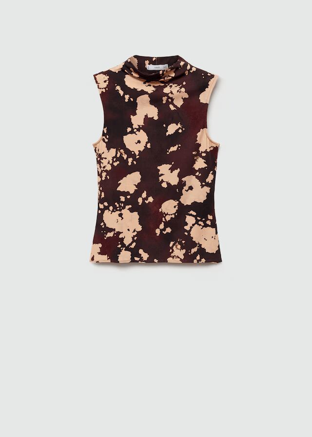 Top estampado cuello perkins