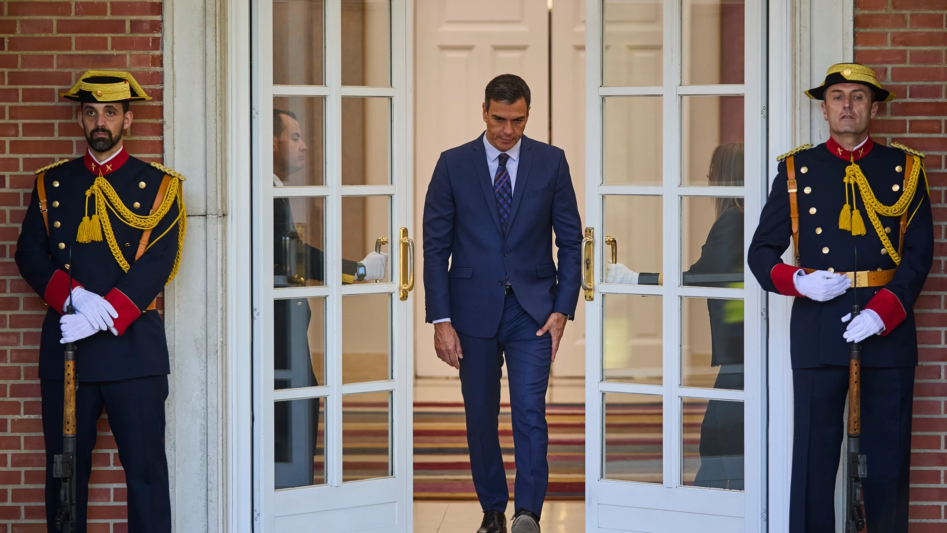 El presidente del Gobierno, Pedro Sánchez, en el Palacio de la Moncloa en Madrid