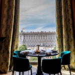 Vistas del Palacio Real de Madrid desde el restaurante Papagena