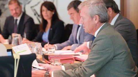 Rueda, hoy, en la reunión semanal del Consello.