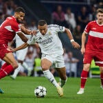 Mbappé, en el partido entre el Real Madrid y el Stuttgart