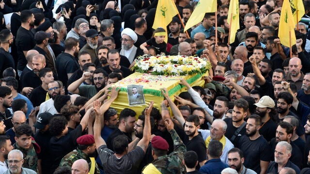 Hezbollah holds funeral for four people killed in pagers explosion in Lebanon