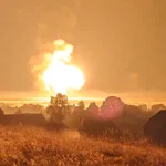 Momento de la explosión en la ciudad rusa de Tver tras el ataque ucraniano