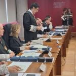 El presidente del TSJMU, Miguel Pasqual del Riquelme, durante el acto de apertura del Año Judicial