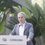 El vicesecretario de política autonómica y municipal del PP, Elías Bendodo, en Córdoba.