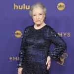 Kathy Bates arrives on the red carpet for the 76th annual Emmy Awards ceremony held at the Peacock Theater in Los Angeles