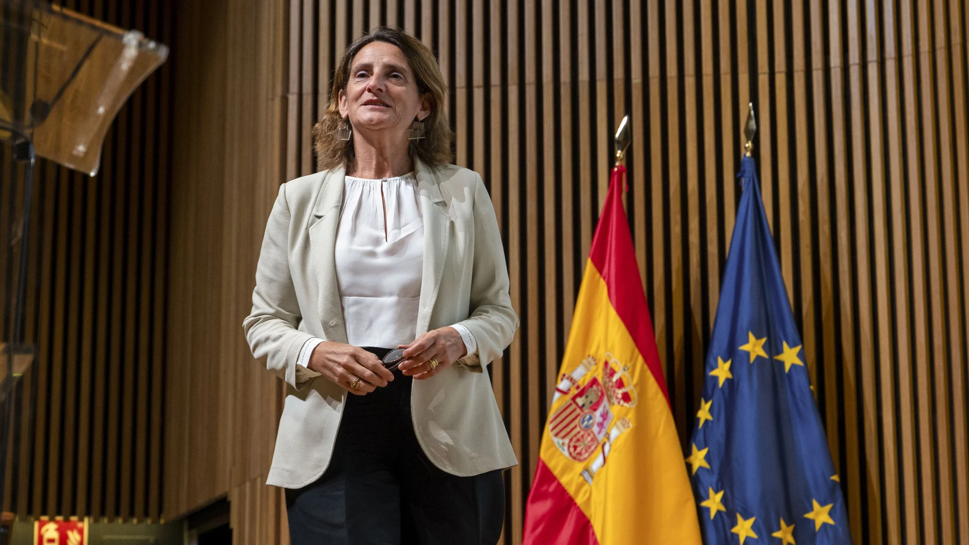 La designada vicepresidenta europea de Competencia y Transición Limpia, Justa y Competitiva, Teresa Ribera, participa en la inauguración de la jornada “Las mujeres deciden en Europa. Mujeres y gobernanza Europea”, organizada por la Fundación Alternativas, este viernes en Madrid.
