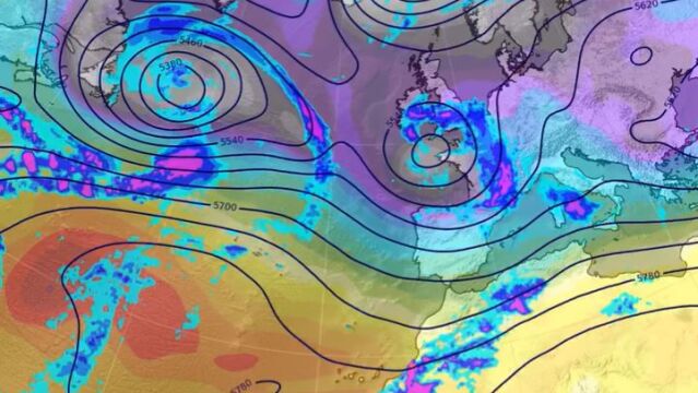 La borrasca dejará el sábado lluvia en Península y Baleares, con mínimas a la baja