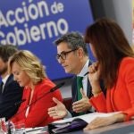 Rueda de prensa posterior a la reunion del Consejo de Ministros, con las intervenciones de Ernest Urtasun, Pilar Alegría, Félix Bolaños y Ana Redondo. 