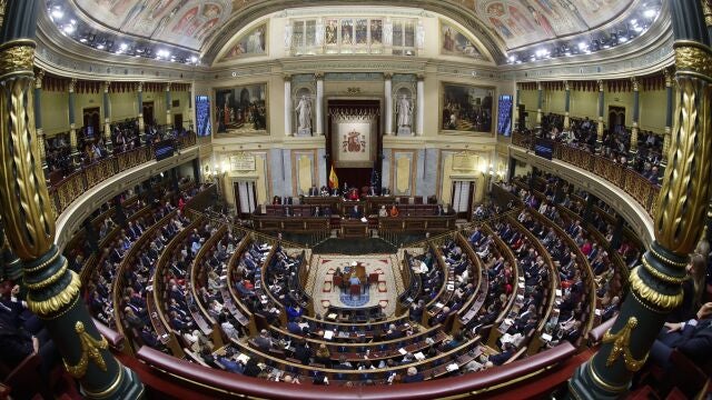 Vista del hemiciclo en el Congreso de los Diputados 